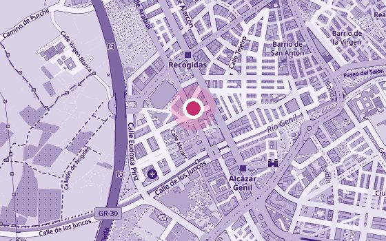 Mapa de la zona de Suelo Pélvico Granada