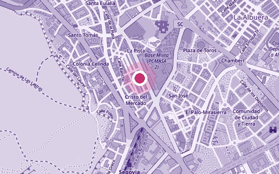 Mapa de la zona de Fisio+ Segovia – Suelo Pélvico