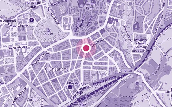 Mapa de la zona de AH Suelo Pélvico Santiago de Compostela