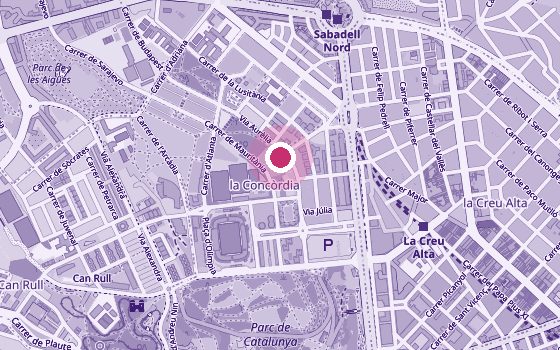 Mapa de la zona de Clínica Món Pèlvic Fisioterapia Sabadell